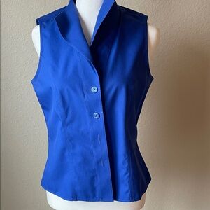 Jones New York Royal Blue Sleeveless Blouse